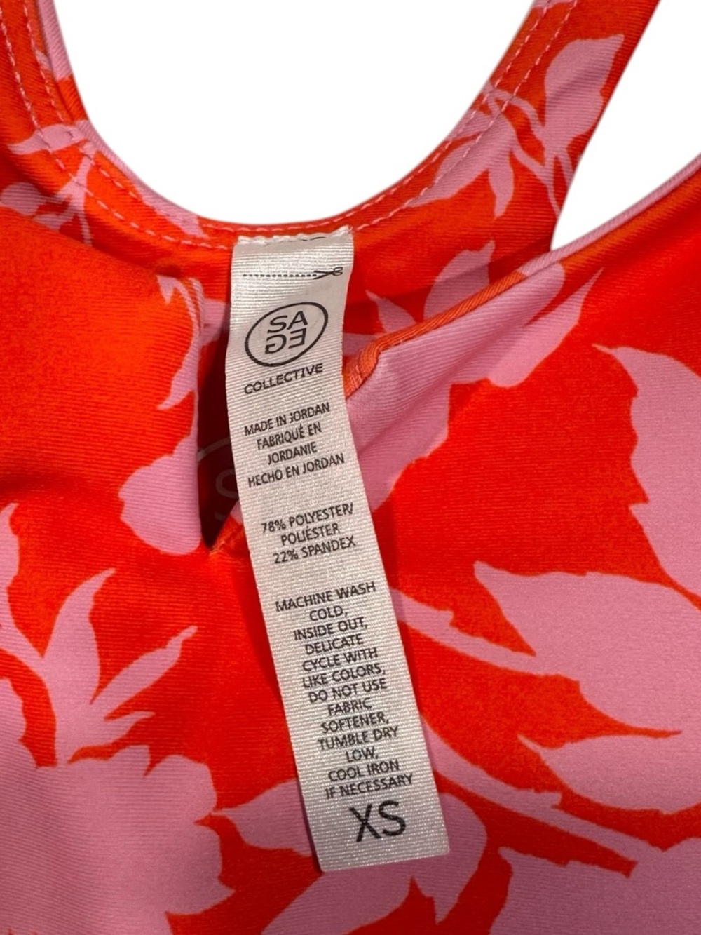 SAGE COLLECTIVE Vibrant Hothouse Floral Lava Red Pink Sports Bra Crop NWT XS - Picture 6 of 10